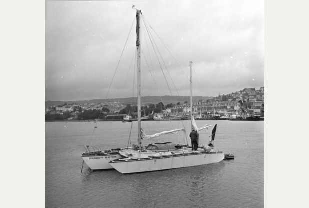 HE081008_HE02_03 features. Donald Crowhurst in October 1968, preparing to set off on his round the world expedition. Pictures Herald Express